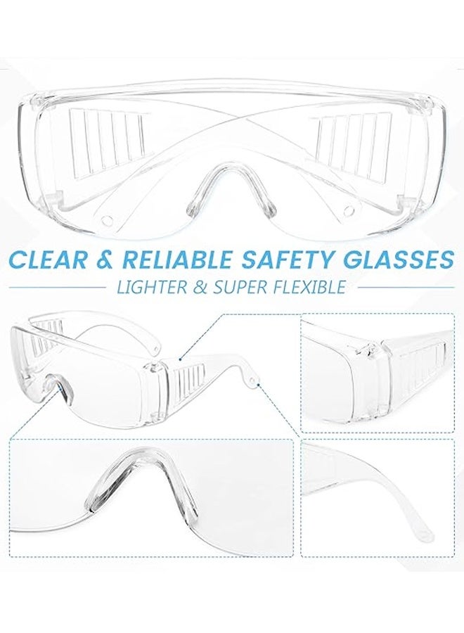 4PCS Clear Safety Glasses bulk, Lightweight Protective Eyewear For Men Women, Over Goggles Impact Scratch Resistant - Image 3