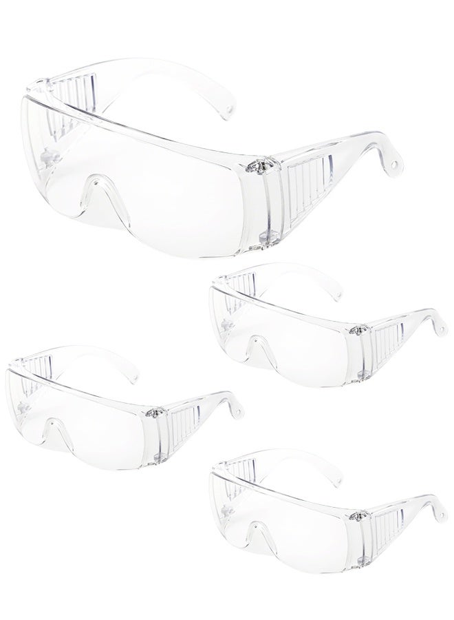 4PCS Clear Safety Glasses bulk, Lightweight Protective Eyewear For Men Women, Over Goggles Impact Scratch Resistant - Image 1