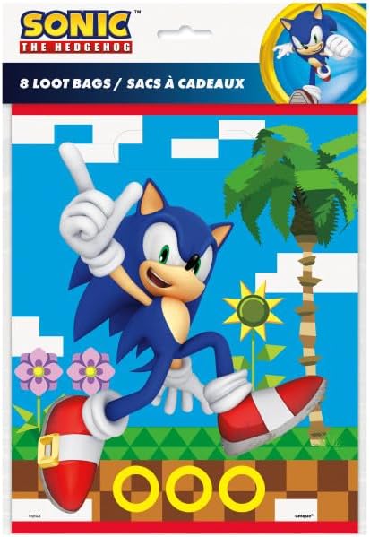 Unique حزمة مستلزمات حفلة عيد ميلاد سونيك الفريدة تشمل 16 حقيبة loot بلاستيكية 24 وشم 1 ورقة ملصقات ديناصور - Image 4