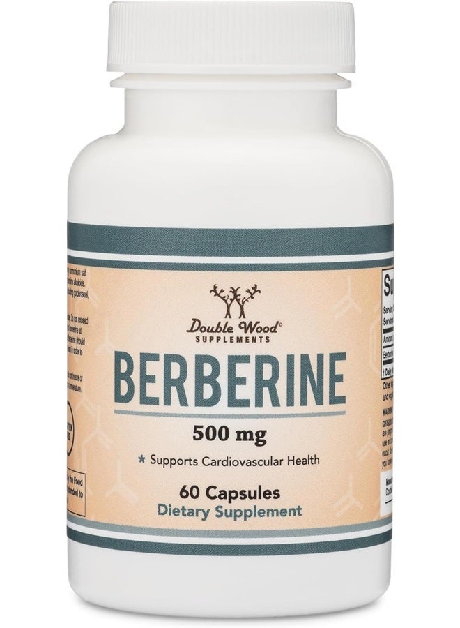 Double Wood Supplements Berberine Supplement 500mg, 60 Capsules (Third Party Tested, Non-GMO, Gluten Free, Vegan Safe) AMPK Activator - Berberine HCL for Cardiovascular Health by Double Wood - Image 3