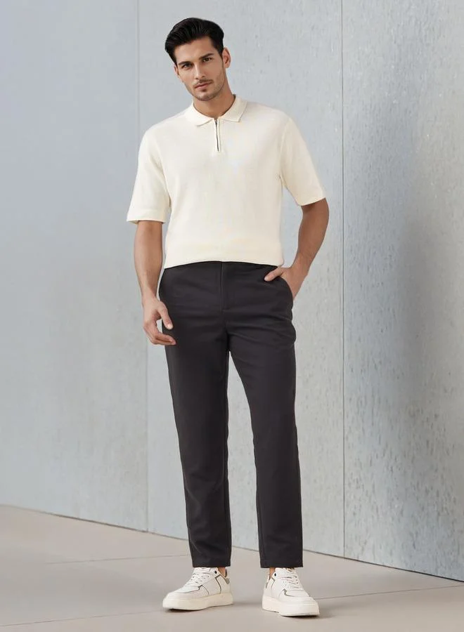 Iconic Iconic Men Regular Fit Flexi Waist Formal Trousers