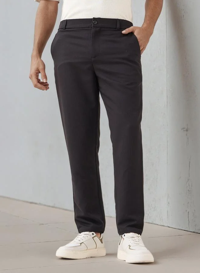 Iconic Men Regular Fit Flexi Waist Formal Trousers