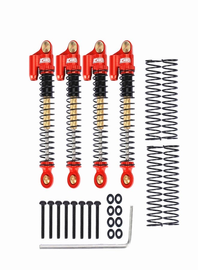 RCAWD SCX24 Double Barrel Shocks 58mm Lengthen for Axial 1/24 SCX24 & AX24 Front Rear Shock Upgrade Parts Red - Image 1
