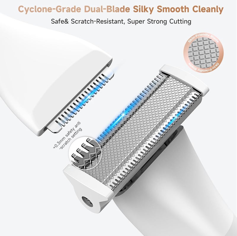 gurelax جهاز حلاقة كهربائي للنساء - مزيل شعر غير مؤلم 4 في 1 مع مقصات قابلة للتبديل، مزيل شعر الشفة العليا للنساء، ماكينة حلاقة الحواجب، مزيل شعر الإبط، ماكينة حلاقة البيكيني ومزيل الشعر، مصمم لحلاقة وتحديد منطقة الإبط الحساسة للنساء، جهاز حلاقة لاسلكي، غير مؤلم لجميع أنواع البشرة - Image 2