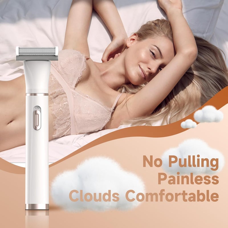 gurelax جهاز حلاقة كهربائي للنساء - مزيل شعر غير مؤلم 4 في 1 مع مقصات قابلة للتبديل، مزيل شعر الشفة العليا للنساء، ماكينة حلاقة الحواجب، مزيل شعر الإبط، ماكينة حلاقة البيكيني ومزيل الشعر، مصمم لحلاقة وتحديد منطقة الإبط الحساسة للنساء، جهاز حلاقة لاسلكي، غير مؤلم لجميع أنواع البشرة - Image 3
