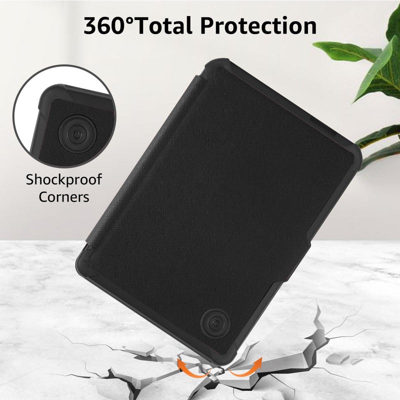 Tiorecime Case for 6" Kobo Clara Colour(2024)/Clara BW(2024)/Clara 2E(2022) - Slim Lightweight PU Leather Protective Smart Shell Cover with Auto Wake Sleep, Black - Image 5