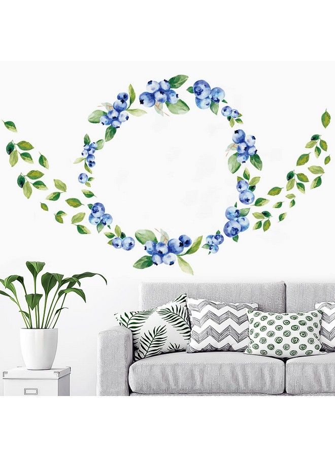 Bamsod Blueberry Wall Decals Removable Boho Wall Stickers Peel Stick Flower Fruit Wall Decals Fresh Fruit Wall Stickers For Baby Nursery Kids Bedroom Living Room Home Kitchen (Blueberry) - Image 5