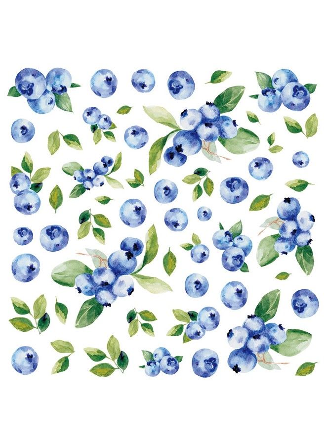 Bamsod Blueberry Wall Decals Removable Boho Wall Stickers Peel Stick Flower Fruit Wall Decals Fresh Fruit Wall Stickers For Baby Nursery Kids Bedroom Living Room Home Kitchen (Blueberry) - Image 3
