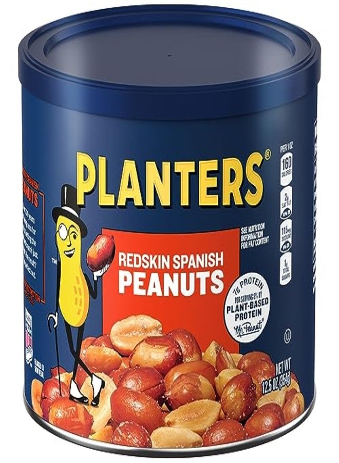 PLANTERS Redskin Spanish Peanuts, Roasted Salted Peanuts 12.5 oz Jars (Pack of 6) - Image 1