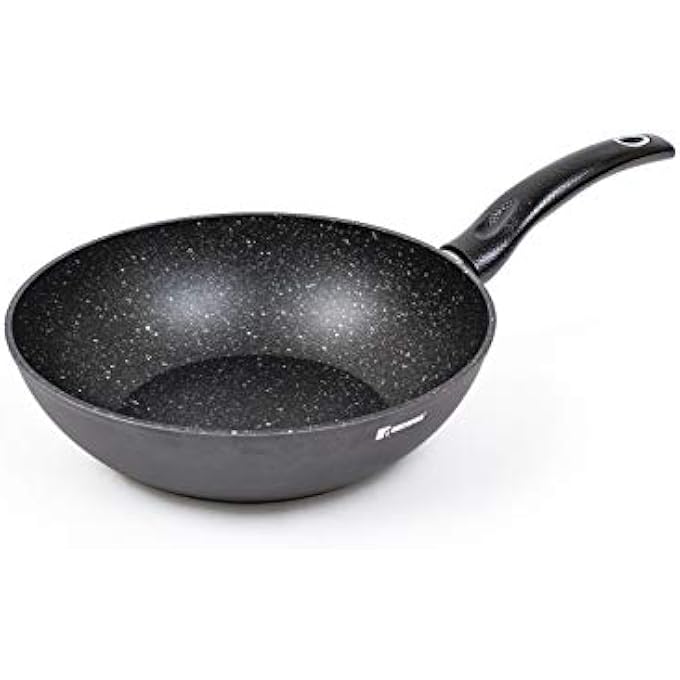 بيرجنر مقلاة ووك أوريون المطلية بالرخام والمطروقة بقاعدة حثية من الألومنيوم الرمادي 28 × 72 سم Bg8521Mbg من الألومنيوم - Image 1