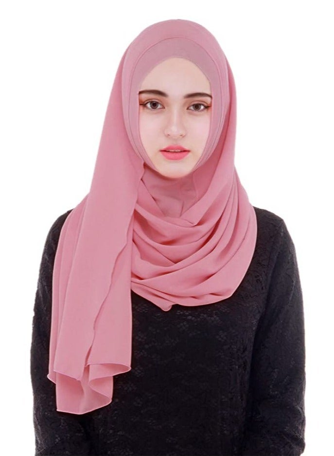 ELTRAZONE Bubble Chiffon Scarf with Underscarf Cap for Women Hijab Muslim Lightweight - Image 1