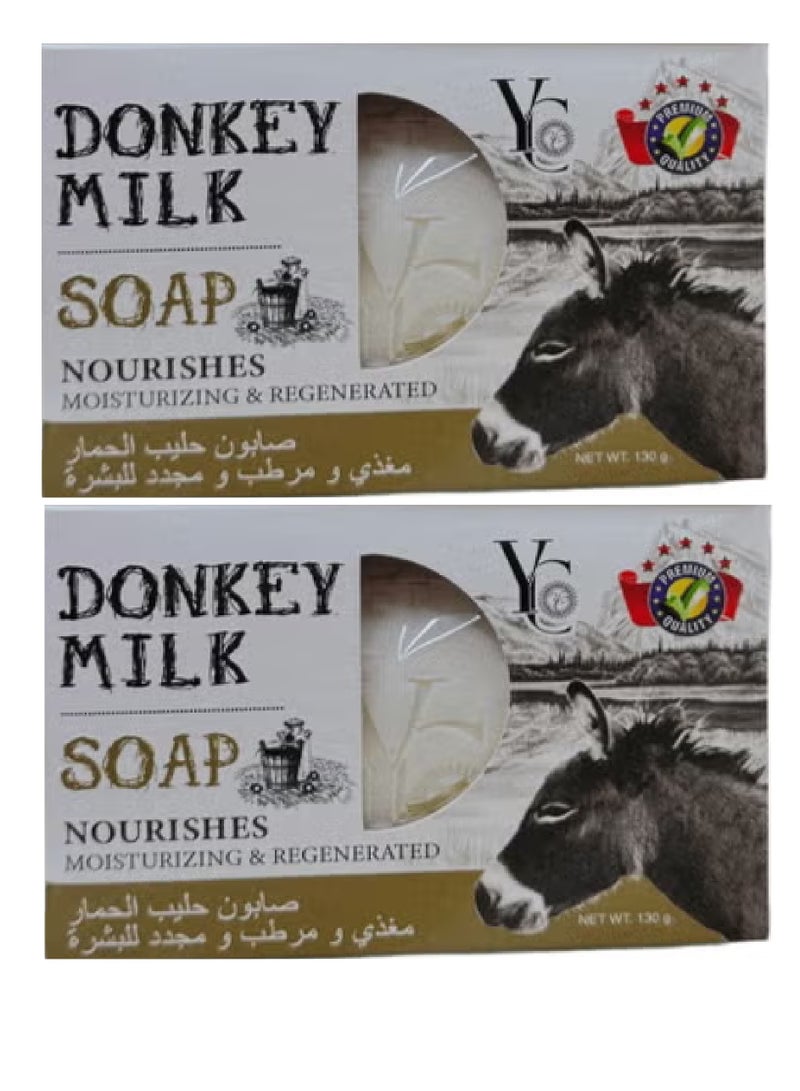 YC 2 pieces of Milk Soap Nourishes Moisturizing Regenerated Multicolour 2X130gm - Image 1