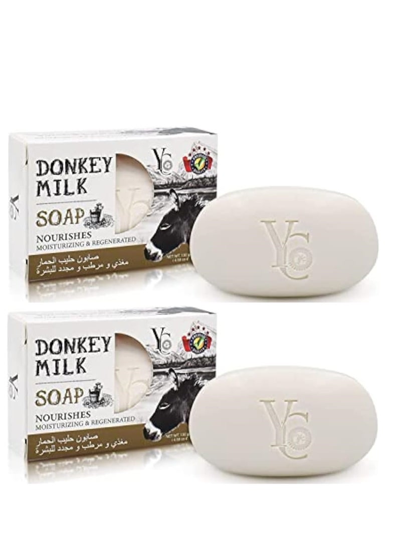 YC 2 pieces of Milk Soap Nourishes Moisturizing Regenerated Multicolour 2X130gm - Image 2