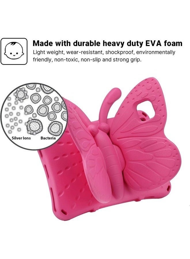 ELTRAZONE ELTRAZONE Hot Pink Kids Case for iPad 10th Gen (10.9" 2022) – Butterfly Design with Kickstand and Rugged Shockproof EVA Protection - Image 2