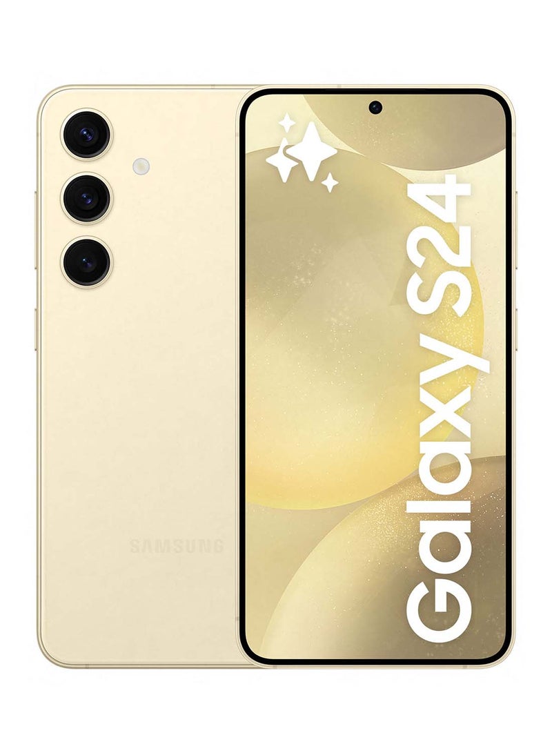 سامسونج جالاكسي S24 ثنائي الشريحة، أصفر كهرماني، 8 جيجابايت رام، 128 جيجابايت، 5G - إصدار الشرق الأوسط - Image 1