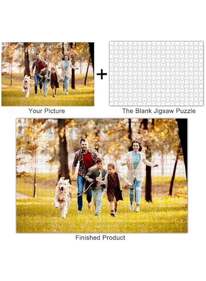 احجية مخصصة من الصور 35/120/200/300/500/1000 قطعة، احجية خشبية مخصصة كهدية للعائلة والزفاف واعياد الميلاد والحيوانات الاليفة (مع صندوق) (1000 افقي) - Image 2