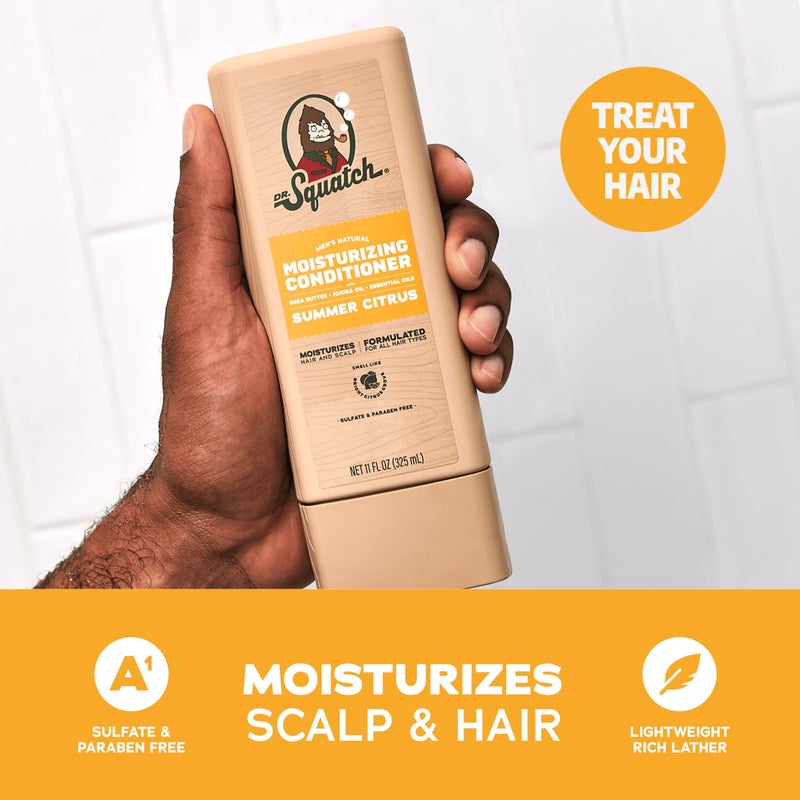 Dr. Squatch Natural Men's Shampoo and Conditioner Set - Healthy, Full Looking Hair - Summer Citrus Natural Shampoo and Conditioner for Men (11 fl oz, 2-Pack) - Image 2