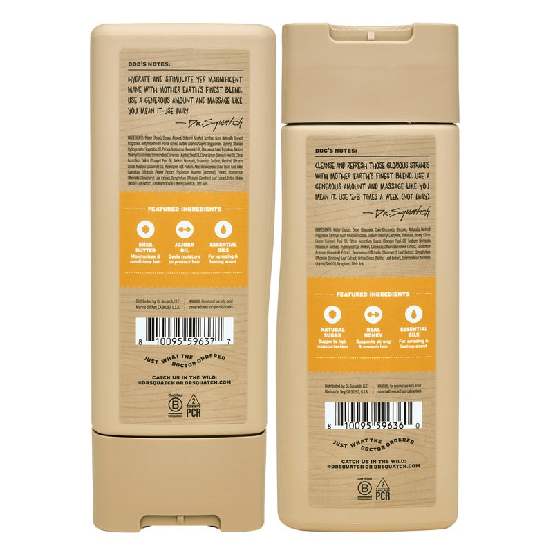 Dr. Squatch Natural Men's Shampoo and Conditioner Set - Healthy, Full Looking Hair - Summer Citrus Natural Shampoo and Conditioner for Men (11 fl oz, 2-Pack) - Image 5