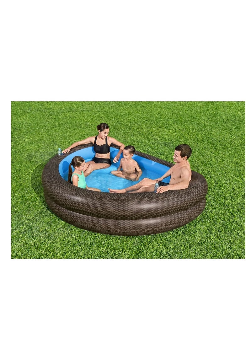 Bestway - Bestway - TruPrint Family Pool Rattan Look 231x178x53 cm - 54426 - Image 1