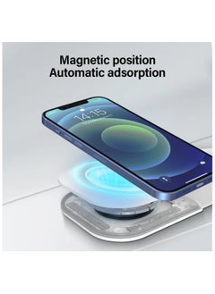 3 in 1 Wireless Charger Foldable Pad, 18W Fast Magnetic All in One Travel Charging Station with Magsafe for iPhone 15/14/13/12/ Series for iWatch 8 7 6 5 4 3 2 SE, White - pzsku/ZDF967213594ECEA02E02Z/45/_/1727521422/f8436cea-cfa4-46d8-92f4-8c6d4269fd87