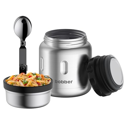 BOBBER 16 oz Insulated Stainless Steel Thermos with Wide Mouth, Built-in Spoon and Bowl Lid – Perfect for Hot Food, Keeps Soups Hot for 10 Hours, Cold for 15 Hours (Matte) - Image 1