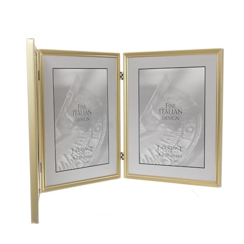 Lawrence Frames 11480T Antique Gold Bead 8x10 Hinged Triple Picture Frame (11480T) - Image 3