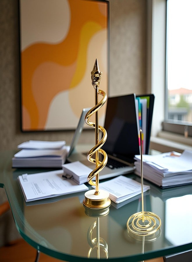 Sluswallow 1 Pc Golden Bill Fork Receipt Holder Fork Invoice Holder Check Bill Fork Receipt Note Spike Stick Memo Clip Invoice Bill Holders Receipts Check Bill Fork Straight Rod Paper Holder Memo Holders - Image 3