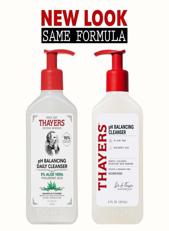 THAYERS pH Balancing Daily Cleanser, Face Wash with Aloe Vera, Gentle and Hydrating Skin Care for Dry, Oily, or Acne Prone Skin, 8 FL Oz. - Image 2