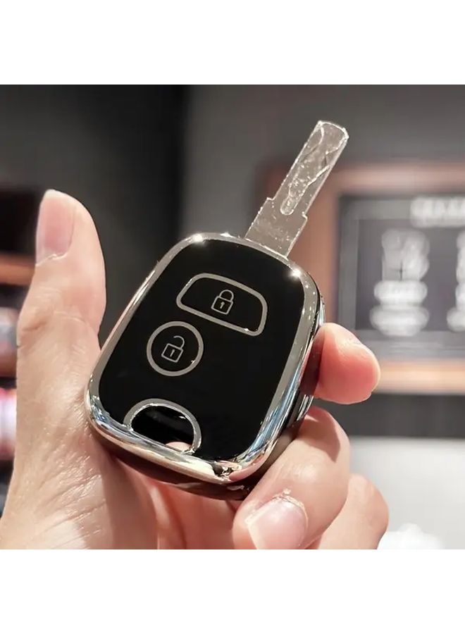Black TPU Protective Cover For Remote Keys Compatible With C1 C4 106 107 206 207 306 307 406 407 Car Models - Image 4