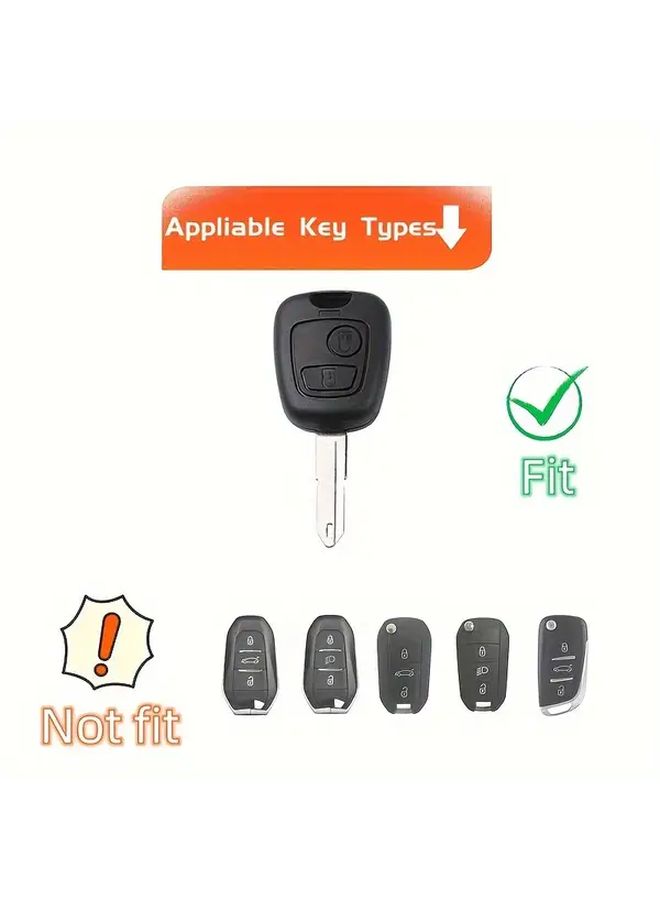 Black TPU Protective Cover For Remote Keys Compatible With C1 C4 106 107 206 207 306 307 406 407 Car Models - Image 3