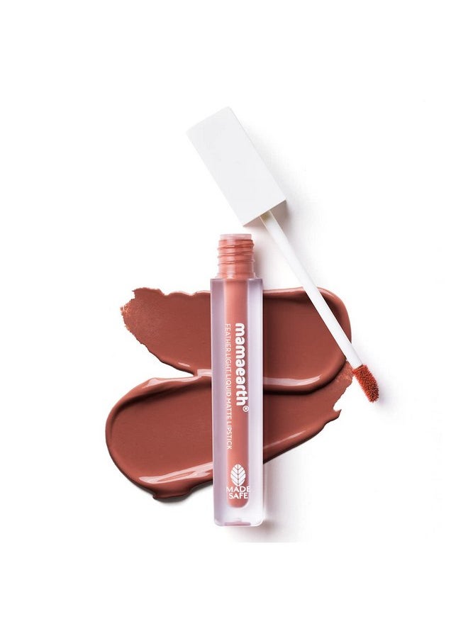 Mamaearth Mamaearth Feather Light Liquid Matte Lipstick with Coconut & Vitamin E for 16-Hour Long Stay (Weightless & Non-Drying) - 05 Nude Brown - 3.5 ml  - Image 1