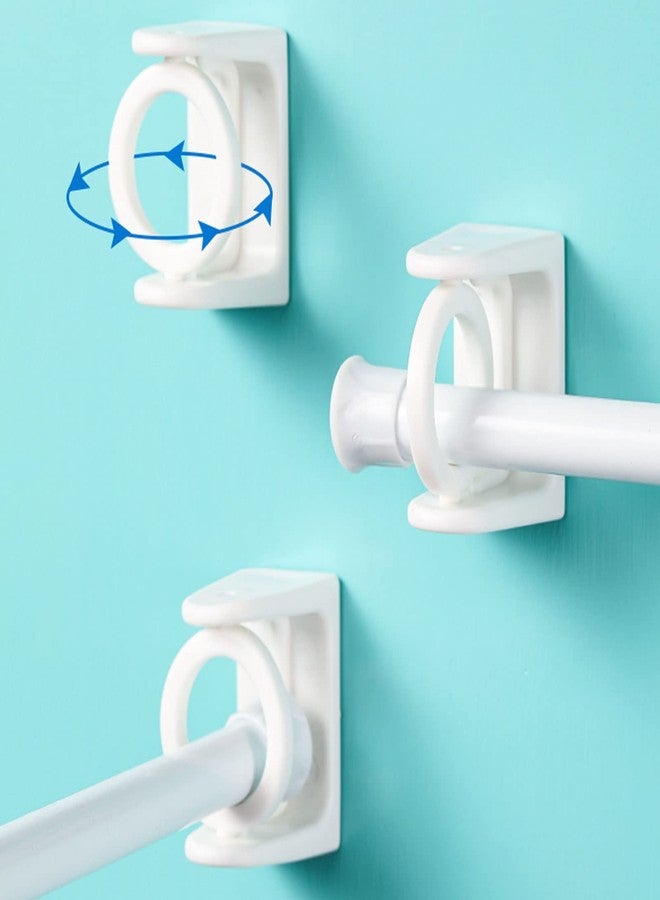Hilsayum 4Pcs Curtain Rod Holder with Swivel Ring Shower Rod Tension Retainer Curtain Rod Mount Retainer for Home or Hotel - Image 3