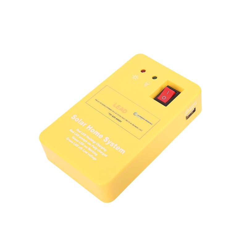 Portable Solar Power Station 6000mAh with 4 USB Ports and 3 LED Bulbs for Camping Outdoor Hiking - Image 4