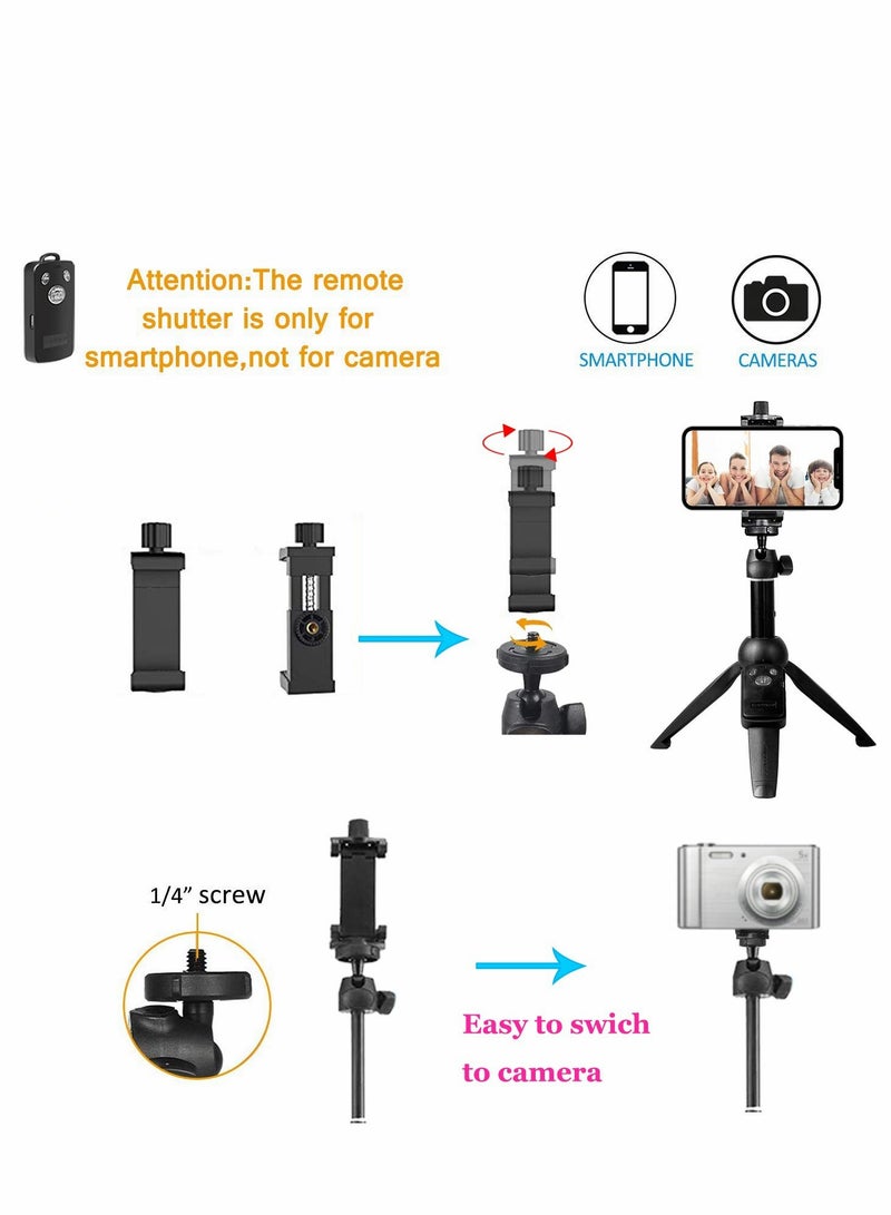 Portable 40 Inch Aluminum Alloy Selfie Stick Phone Tripod with Wireless Remote Shutter for iPhone 13 12 11 pro Xs Max Xr X 8 7 6 Plus, Android Smartphone, for Selfies Video Recording Live Streaming - Image 3