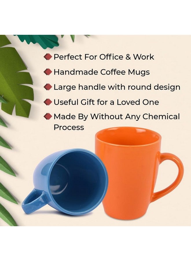 Anwaliya Ceramic Coffee Mug Set of 6 (280ml) Handcrafted Design Tea Cups Stackable, Chip Resistant, Large Serving Green Tea Cups, Edesia (Color May Vary) - Image 4