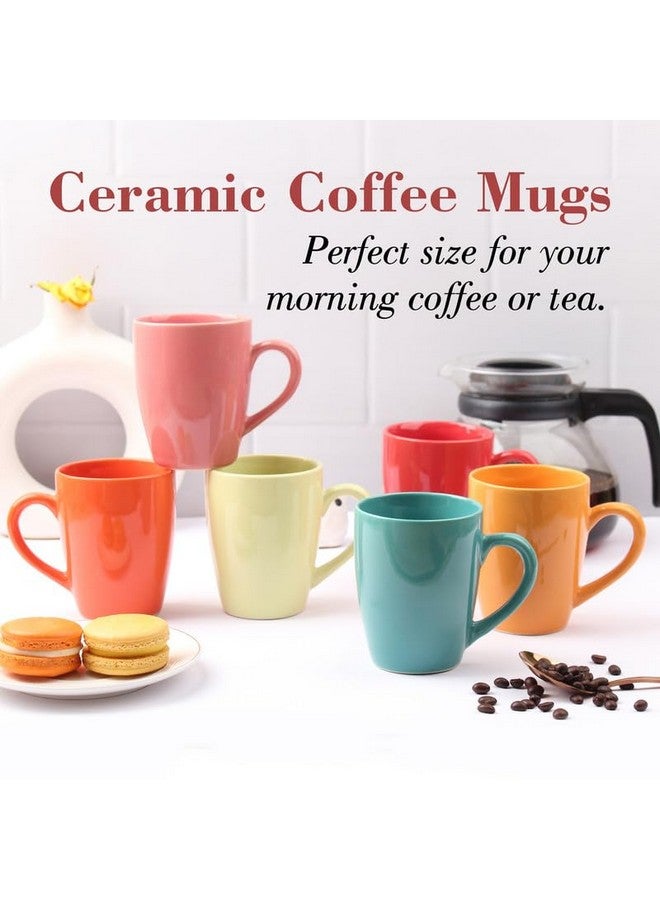 Anwaliya Ceramic Coffee Mug Set of 6 (280ml) Handcrafted Design Tea Cups Stackable, Chip Resistant, Large Serving Green Tea Cups, Edesia (Color May Vary) - Image 2