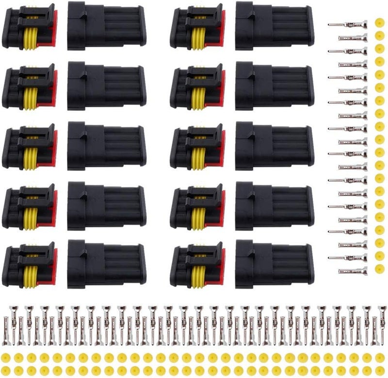 MUYI 10 Kit 4 Pin Waterproof Electrical Connectors - Image 1