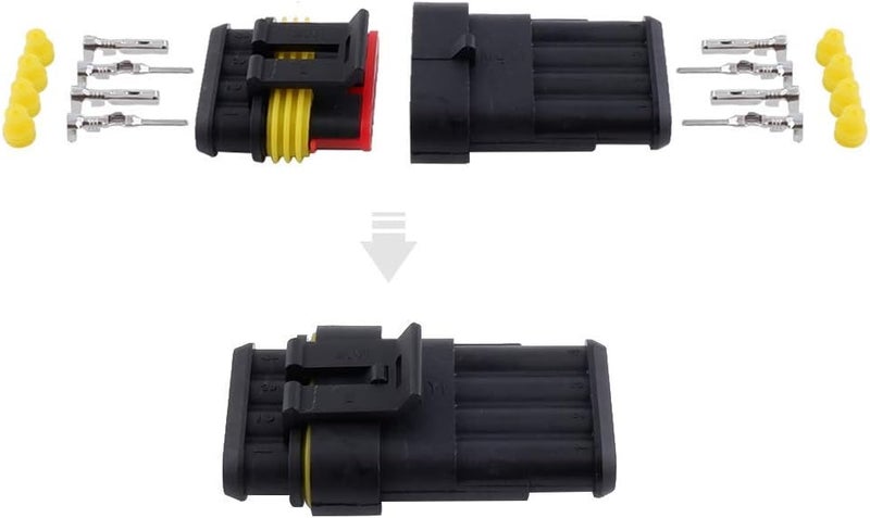 MUYI 10 Kit 4 Pin Waterproof Electrical Connectors - Image 3