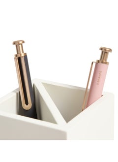 U Brands Juliet Pencil Cup Office Organization Supplies White And Gold 1 Count  - Image 4