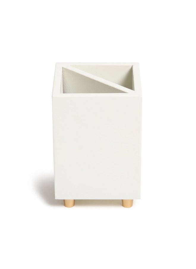 U Brands Juliet Pencil Cup Office Organization Supplies White And Gold 1 Count  - Image 2