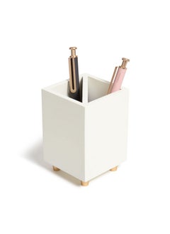 U Brands Juliet Pencil Cup Office Organization Supplies White And Gold 1 Count  - Image 3
