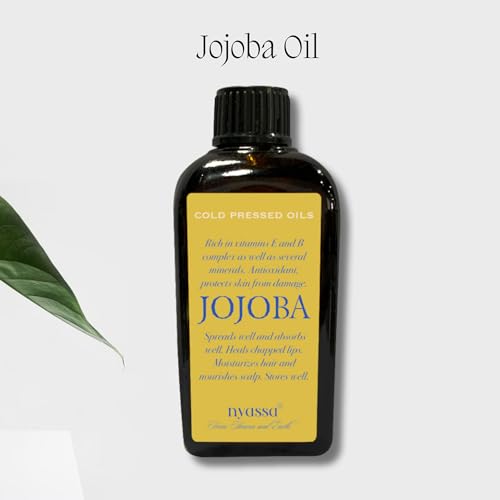 NYASSA 100% Pure Cold Pressed Jojoba Oil for Hair Growth, Skin, Face & Body Massage with Vitamin E & B Complex | Jojoba Hair Oil For Men & Women | Virgin & Unrefined - Image 2