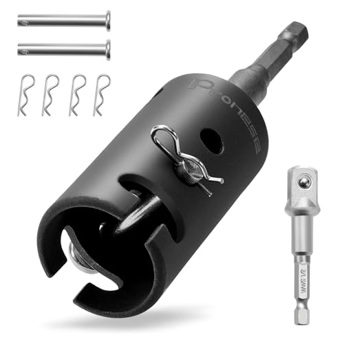 Pronese 1 Inch Trailer Jack Drill Adapter with Two 1/2 Inch Socket Adapter Bit，Heavy Duty Cr-Mo Steel, Replace The Trailer Jack Handle - Image 1