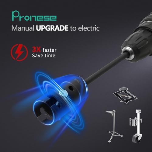 Pronese 1 Inch Trailer Jack Drill Adapter with Two 1/2 Inch Socket Adapter Bit，Heavy Duty Cr-Mo Steel, Replace The Trailer Jack Handle - Image 2