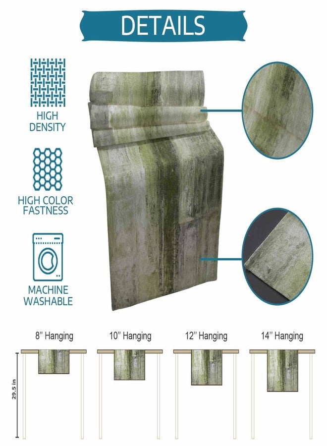 Edwiinsa Sage Green Oil Painting Table Runner with Placemats Set of 6, Modern Abstract Art Ink Retro Cotton Linen Kitchen Dining Mats Tablerunner 13"x70", Table Mats Set for Living Room/Dresser/Dining Table - Image 5