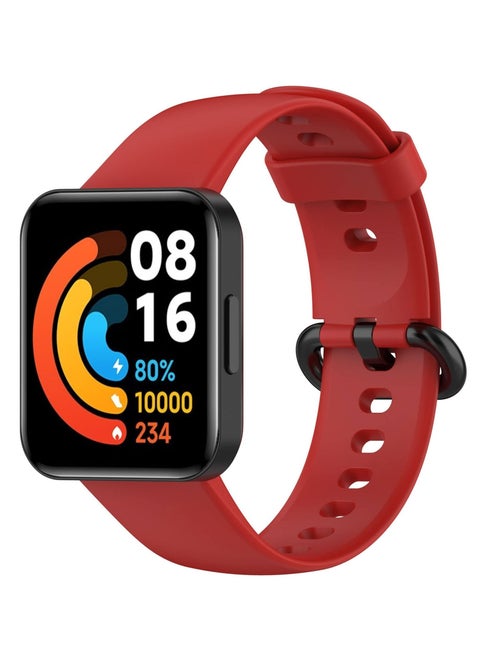 Strap Compatible with Xiaomi Redmi Watch 2 Lite/Poco Watch/Redmi Watch 2/Horloge 2 Soft Replacement Sport Silicone Strap_Red