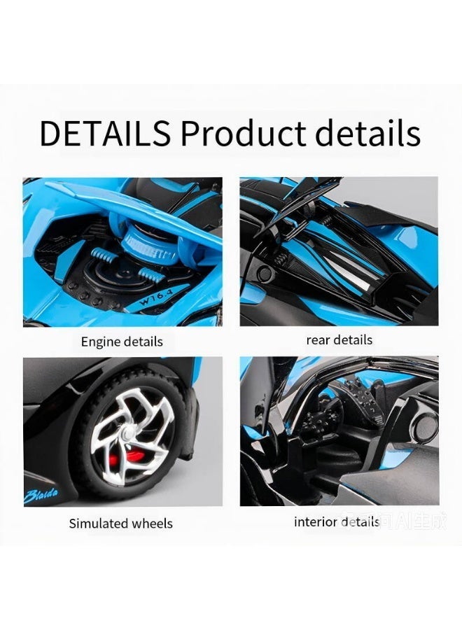 Bugatti High-Detail Alloy Car Model with Realistic Lighting & Sound Effects, 1:32 Scale Die-Cast Vehicle, Collectible Display Model for Adults & Kids - Image 3