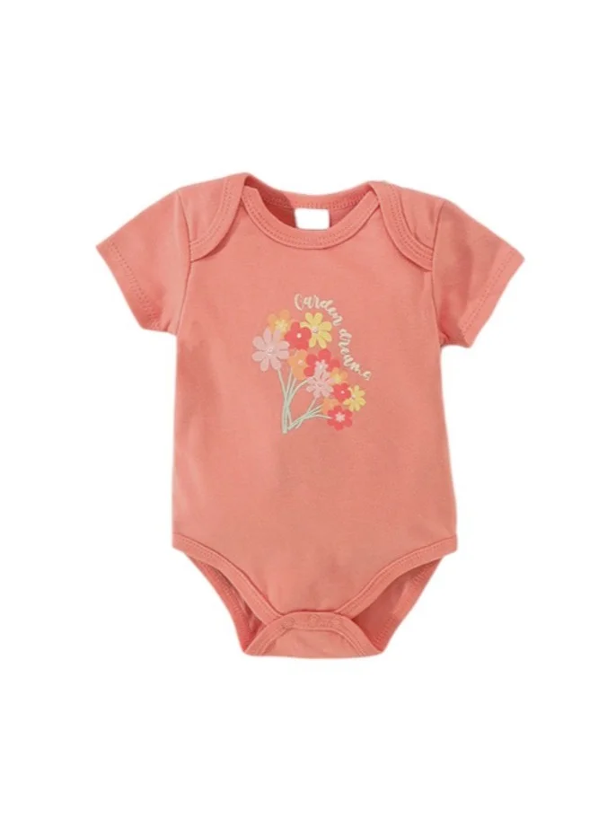 بمبىمىشى Bambimici 3-Piece Short Sleeve Flower Printed Bodysuit for Baby Girl