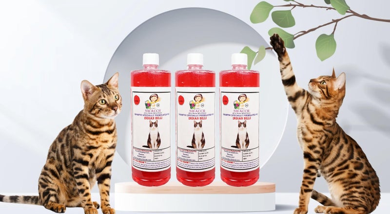 Swacch Shampoo Specially Formulated for Indian Billi (1 Litre) (Pack of 3) Jasmine - Image 1