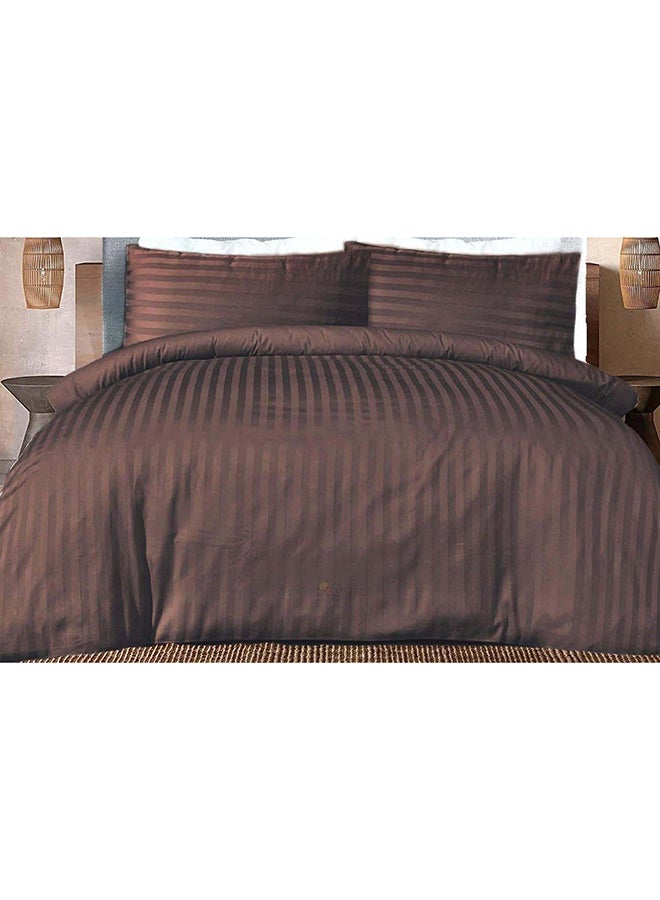 Hotel Collection HOTEL COLLECTION Stripe King COFFEE Brown Duvet Cover set with 2 Pillow Case 240x260 cm  - Image 2
